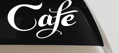 Cafe Window Lettering Sign Business Car or Truck Window Vinyl Decal Sticker