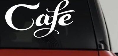 Cafe Window Lettering Sign Business Car or Truck Window Vinyl Decal Sticker