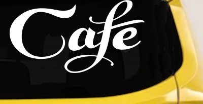 Cafe Window Lettering Sign Business Car or Truck Window Vinyl Decal Sticker