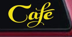 Cafe Window Lettering Sign Business Car or Truck Window Decal Sticker (Yellow)