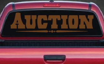 Auction Window Lettering Sign Business Car or Truck Window Decal Sticker (Copper)