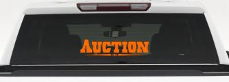 Auction Window Lettering Sign Business Car or Truck Window Decal Sticker (Orange)