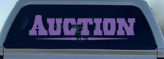 Auction Window Lettering Sign Business Car or Truck Window Decal Sticker (Purple)