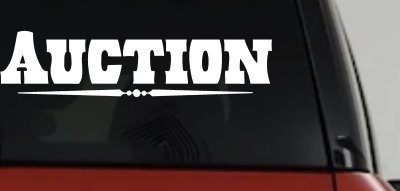 Auction Window Lettering Sign Business Car or Truck Window Vinyl Decal Sticker