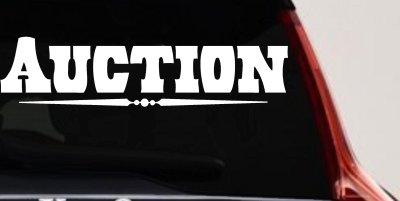 Auction Window Lettering Sign Business Car or Truck Window Vinyl Decal Sticker