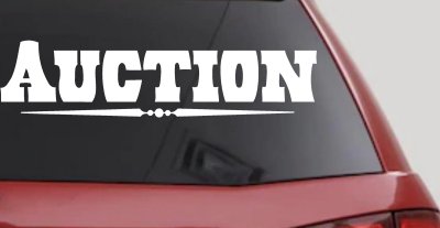 Auction Window Lettering Sign Business Car or Truck Window Vinyl Decal Sticker