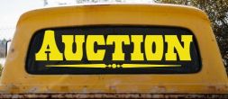 Auction Window Lettering Sign Business Car or Truck Window Decal Sticker (Yellow)