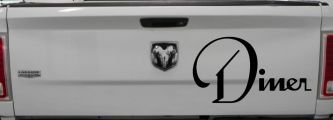 Diner Window Lettering Sign Business Car or Truck Window Decal Sticker (Black)