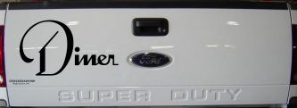 Diner Window Lettering Sign Business Car or Truck Window Decal Sticker (Black)