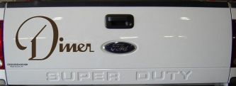 Diner Window Lettering Sign Business Car or Truck Window Decal Sticker (Brown)