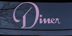 Diner Window Lettering Sign Business Car or Truck Window Decal Sticker (Lilac)