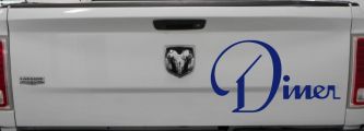 Diner Window Lettering Sign Business Car or Truck Window Vinyl Decal Sticker (Navy)