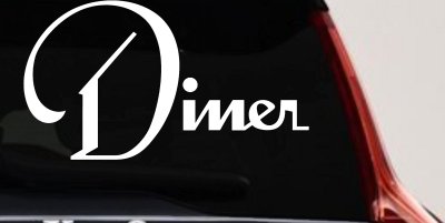 Diner Window Lettering Sign Business Car or Truck Window Vinyl Decal Sticker