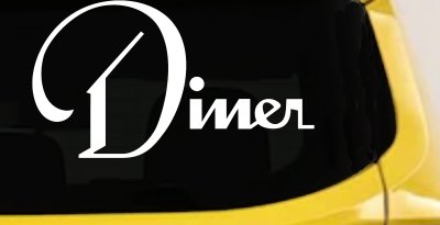 Diner Window Lettering Sign Business Car or Truck Window Vinyl Decal Sticker