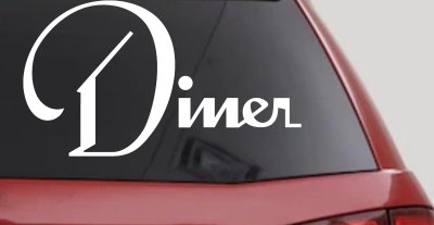 Diner Window Lettering Sign Business Car or Truck Window Vinyl Decal Sticker
