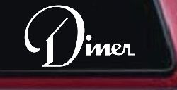 Diner Window Lettering Sign Business Car or Truck Window Decal Sticker