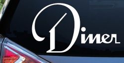 Diner Window Lettering Sign Business Car or Truck Window Decal Sticker