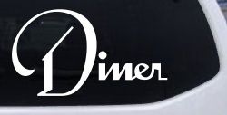 Diner Window Lettering Sign Business Car or Truck Window Decal Sticker