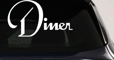 Diner Window Lettering Sign Business Car or Truck Window Vinyl Decal Sticker