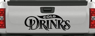 Cold Drinks Store Window Lettering Business Car or Truck Window Vinyl Decal Sticker (Black)