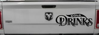 Cold Drinks Store Window Lettering Business Car or Truck Window Decal Sticker (Black)