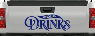 Cold Drinks Store Window Lettering Business Car or Truck Window Vinyl Decal Sticker (Navy)
