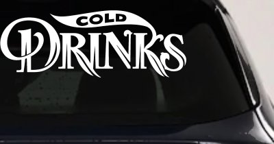 Cold Drinks Store Window Lettering Business Car or Truck Window Vinyl Decal Sticker
