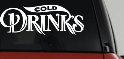 Cold Drinks Store Window Lettering Business Car or Truck Window Vinyl Decal Sticker