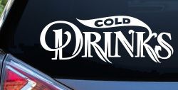 Cold Drinks Store Window Lettering Business Car or Truck Window Decal Sticker