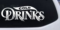 Cold Drinks Store Window Lettering Business Car or Truck Window Decal Sticker