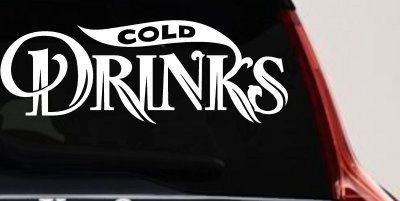 Cold Drinks Store Window Lettering Business Car or Truck Window Vinyl Decal Sticker