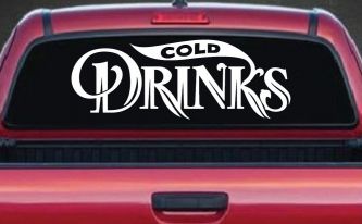 Cold Drinks Store Window Lettering Business Car or Truck Window Decal Sticker