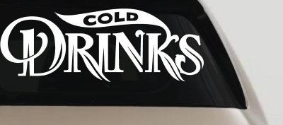 Cold Drinks Store Window Lettering Business Car or Truck Window Vinyl Decal Sticker
