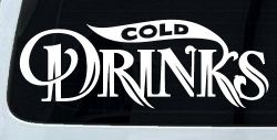 Cold Drinks Store Window Lettering Business Car or Truck Window Decal Sticker