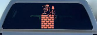 Brick Rock Mason Business Car or Truck Window Vinyl Decal Sticker (Coral)