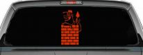 Brick Rock Mason Business Car or Truck Window Decal Sticker (Orange Red)