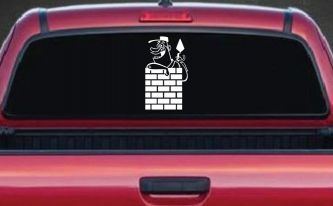 Brick Rock Mason Business Car or Truck Window Decal Sticker