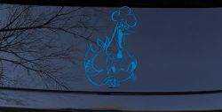 Chicken Business Window Lettering Sign Car or Truck Window Decal Sticker (Sky Blue)