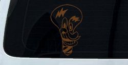 Electrician Light Bulb Business Window Lettering Sign Car or Truck Window Decal Sticker (Copper)