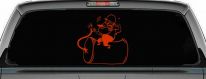 Bomb Dynamite Technician Business Car or Truck Window Decal Sticker (Orange Red)