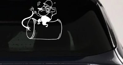 Bomb Dynamite Technician Business Car or Truck Window Vinyl Decal Sticker (White)