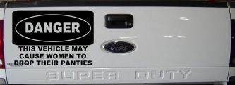 Danger This Vehicle May Cause Women to Drop Their Panties Off Road Motor Sports Car or Truck Window Decal Sticker (Black)