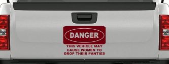 Danger This Vehicle May Cause Women to Drop Their Panties Off Road Motor Sports Car or Truck Window Decal Sticker (Burgundy)