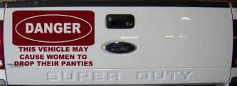 Danger This Vehicle May Cause Women to Drop Their Panties Off Road Motor Sports Car or Truck Window Decal Sticker (Purple Red)