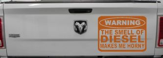 Funny Diesel Makes me Horny Off Road Car or Truck Window Decal Sticker (Nut Brown)