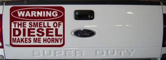 Funny Diesel Makes me Horny Off Road Car or Truck Window Decal Sticker (Purple Red)