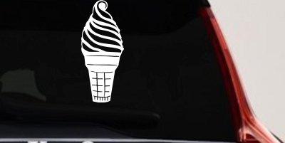 Ice Cream Cone Store Window Lettering Business Car or Truck Window Vinyl Decal Sticker
