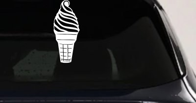 Ice Cream Cone Store Window Lettering Business Car or Truck Window Vinyl Decal Sticker