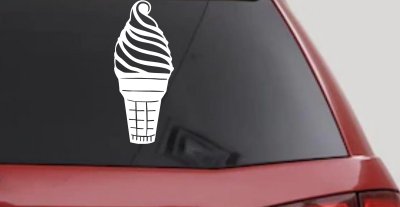 Ice Cream Cone Store Window Lettering Business Car or Truck Window Vinyl Decal Sticker