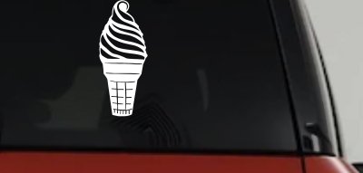 Ice Cream Cone Store Window Lettering Business Car or Truck Window Vinyl Decal Sticker